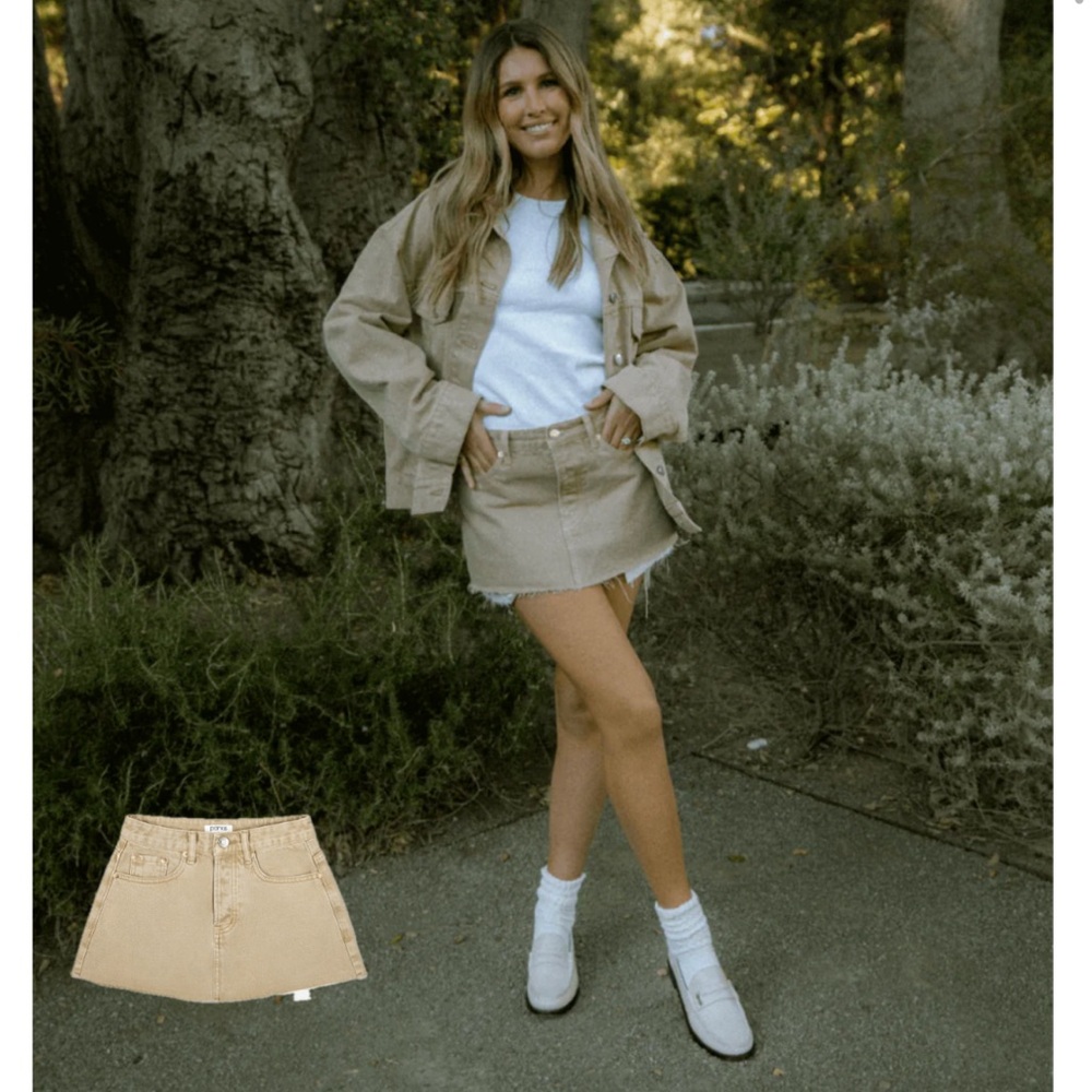 Parke camel Denim mini Skirt